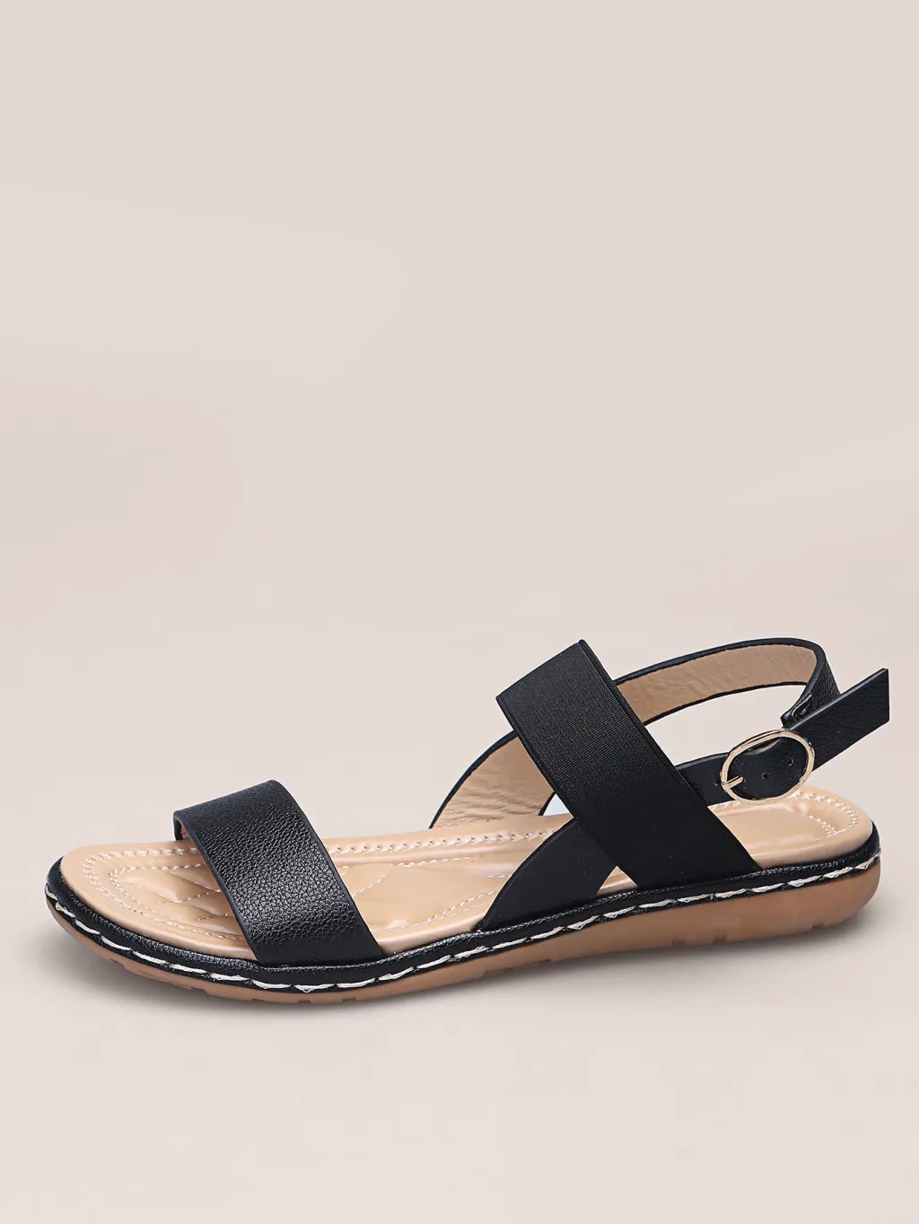 Women's New European And American Comfortable Flat Plus Size Sandals - Black