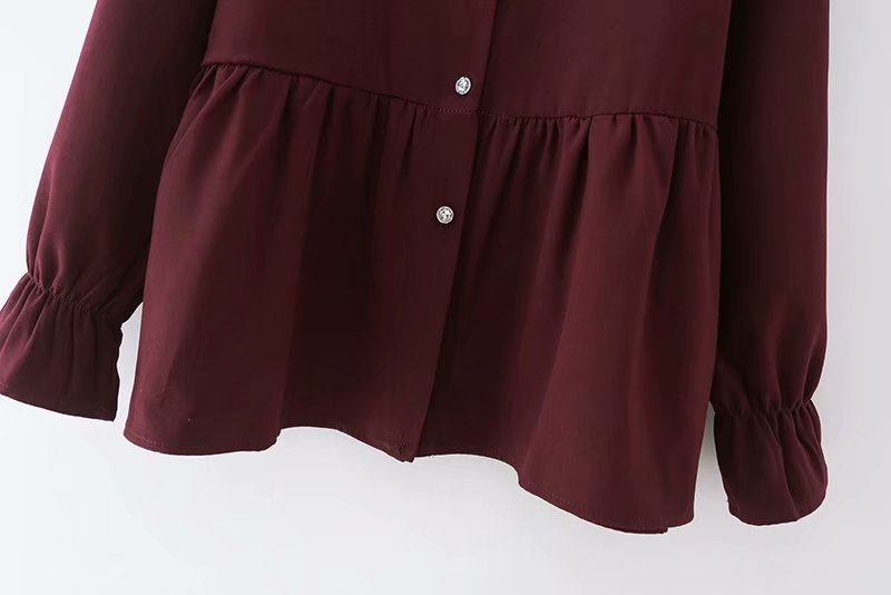 Loose Age-reducing Casual Doll Collar Long-sleeved Shirt