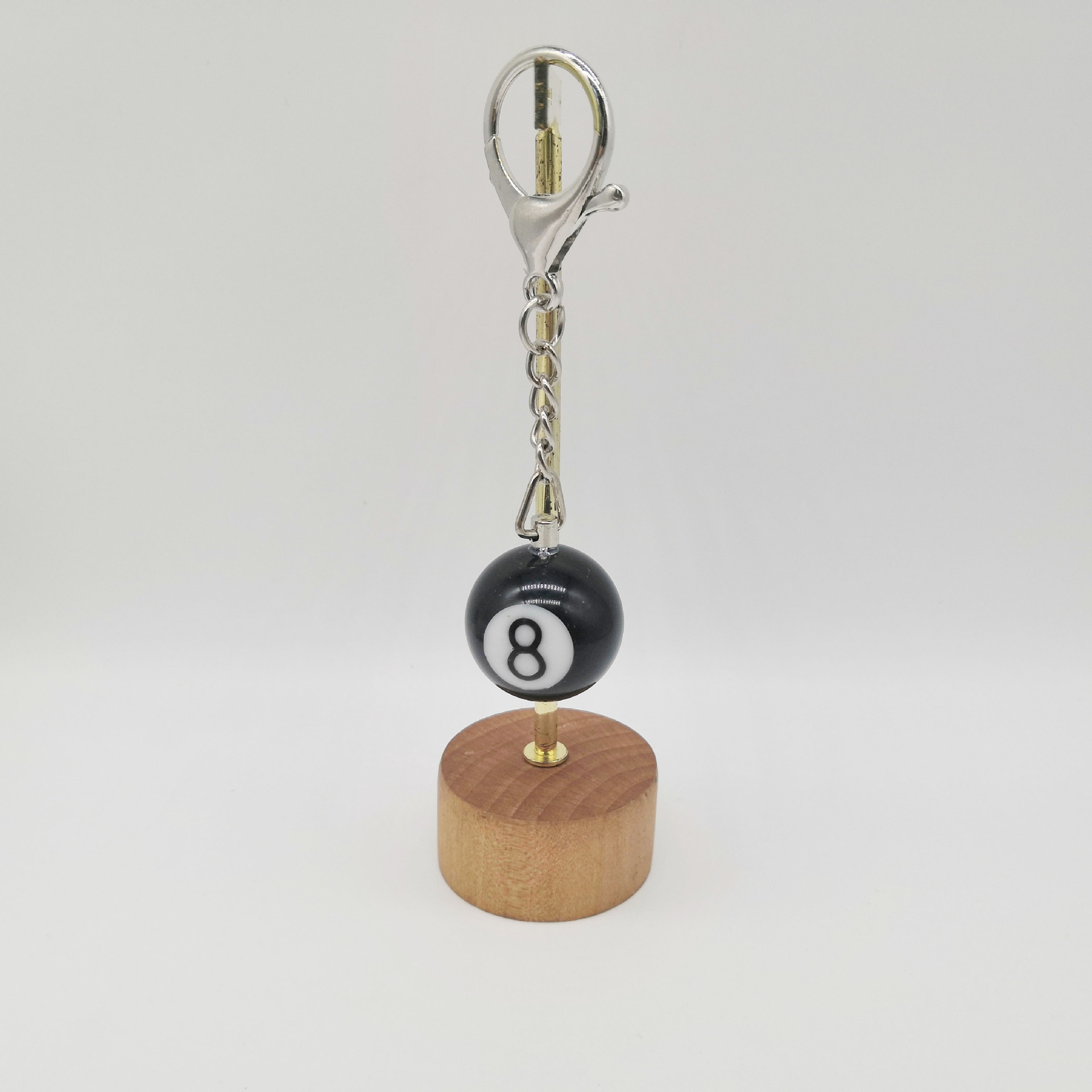 Halloween alloy billiard keychain (black 8 key ring)
