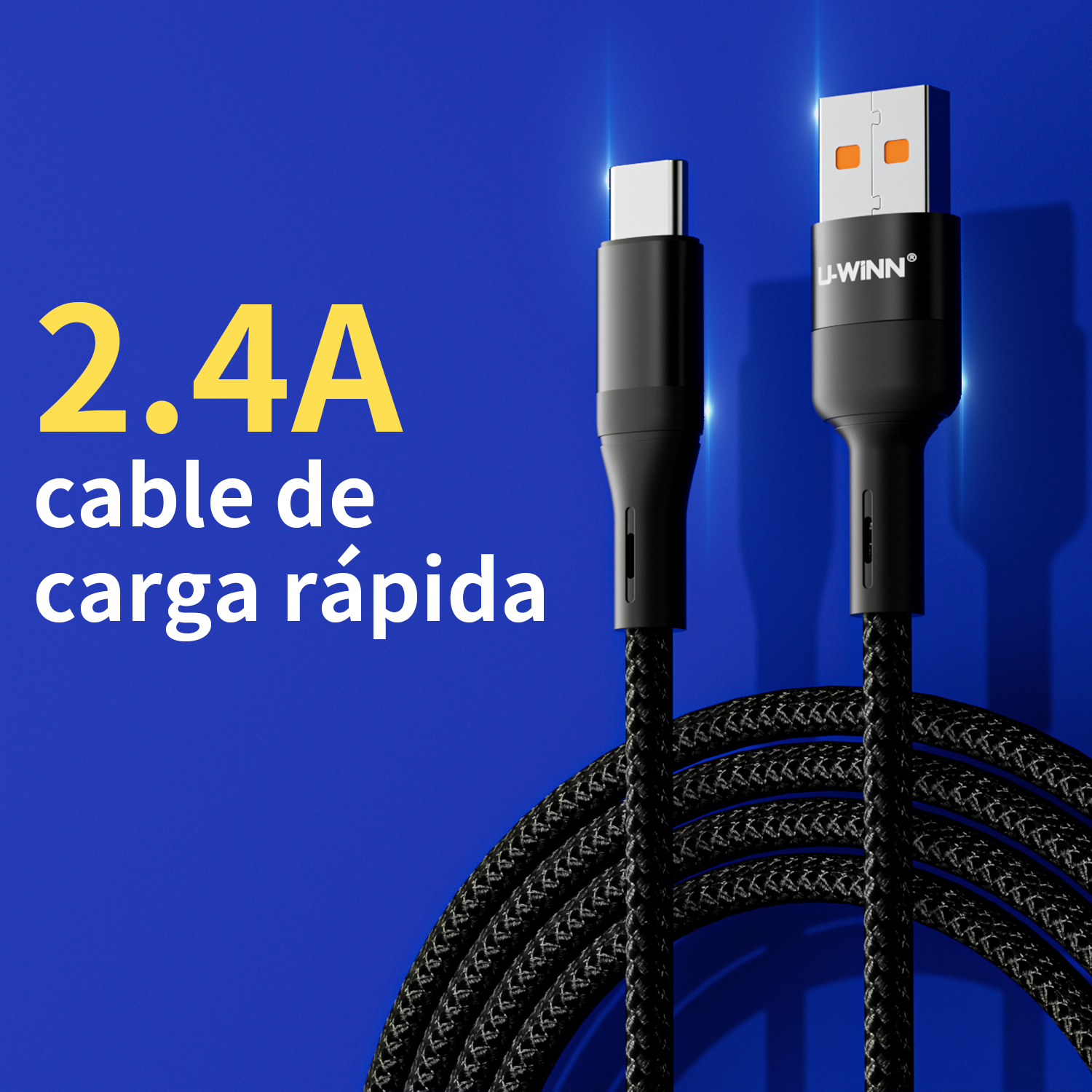 L202 USB-C Cable 2.4A 1M Black USB 3.0 UWINN