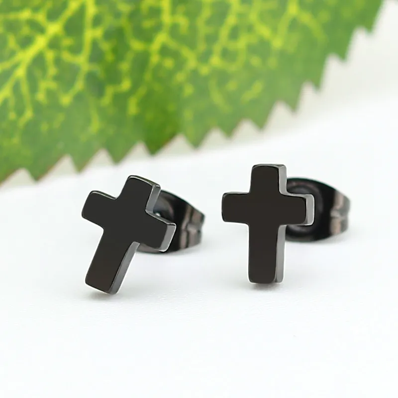 Women's Stainless Steel Delicate Earrings - Black