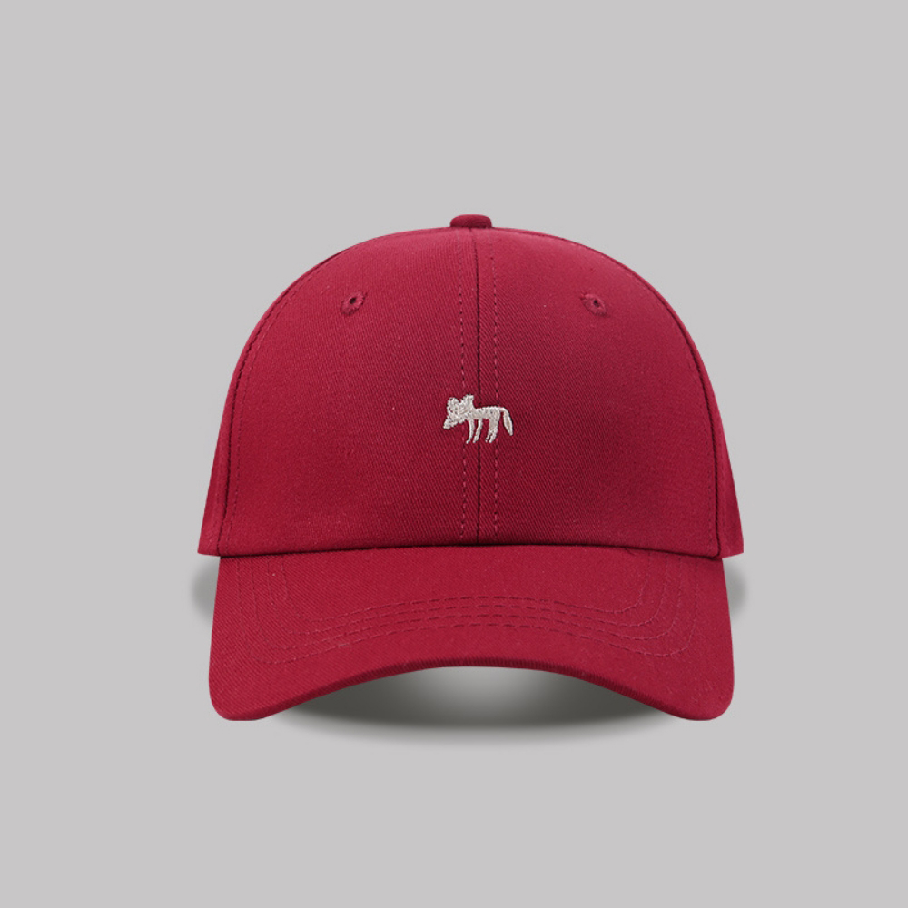 Women's Solid-color Embroidered Fox Simple Casual Style Soft Brim Adjustable Baseball Cap Suitable For Daily Commuting, Outdoor Outings And Shopping.
