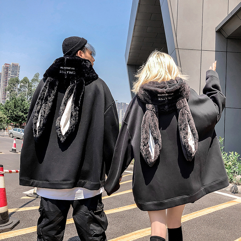 Title 5, Hip-hop couple jacket with velvet bunny ears hood