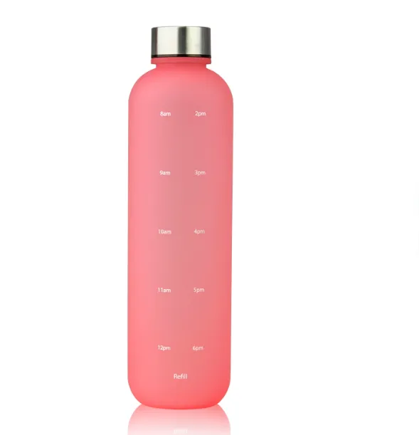 Plastic Water Bottle Frosted Gradient Sports Handle Pink - Shop at LoveMi