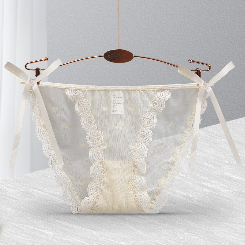 Ladies Fashion Lace Heart Thong Briefs Color - Shop at LoveMi