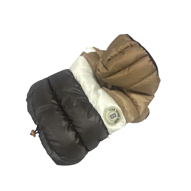 Down Padded Jacket Padded Waterproof Padded Hooded Two legged Puppy Clothes Coffee - Shop at LoveMi
