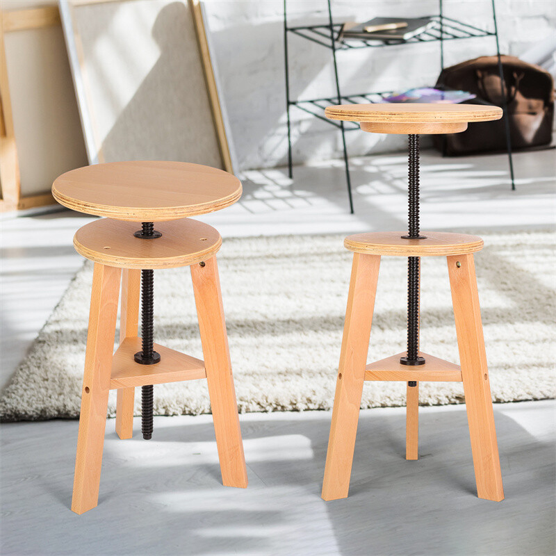 Adjustable Wooden Painting Stool Height Artist Drafting Bar Kitchen — image 10