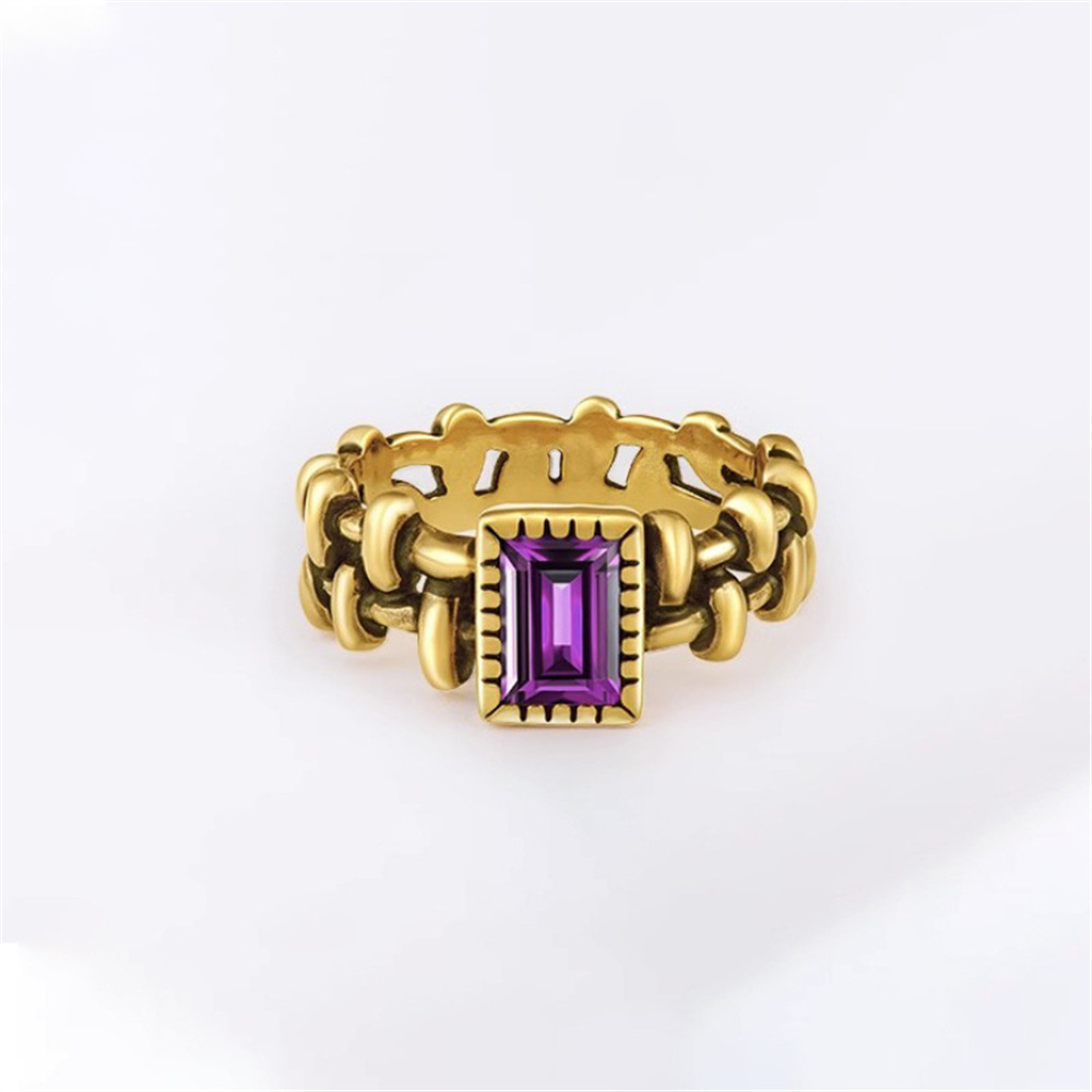 Vintage Niche Zircon Brushed Ring High-Grade Daily Commuter Ladies Ring