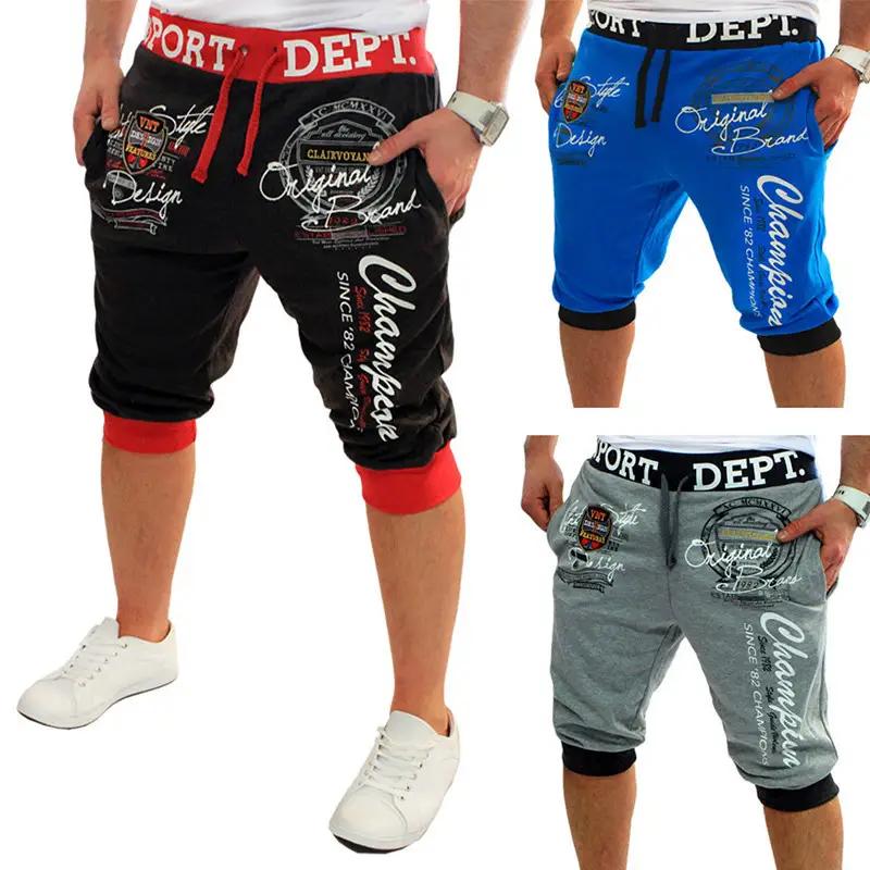 Men's Men's Casual Sports Pants Men's Korean Slim Letter Printed Cropped Pants