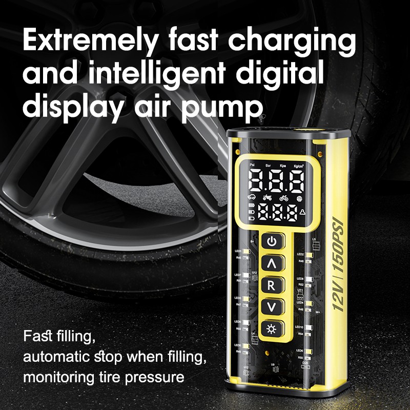 Car Tyre Inflator Cordless Digital Rechargeable Tire Air Compressor Pump Tool — image 5