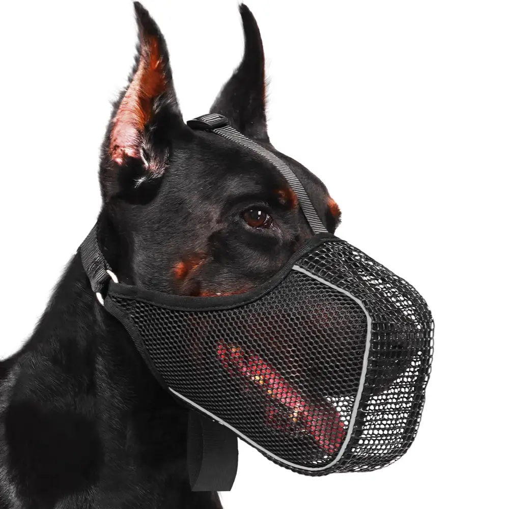 Mesh Dog Muzzle with Panting Room for Large Medium