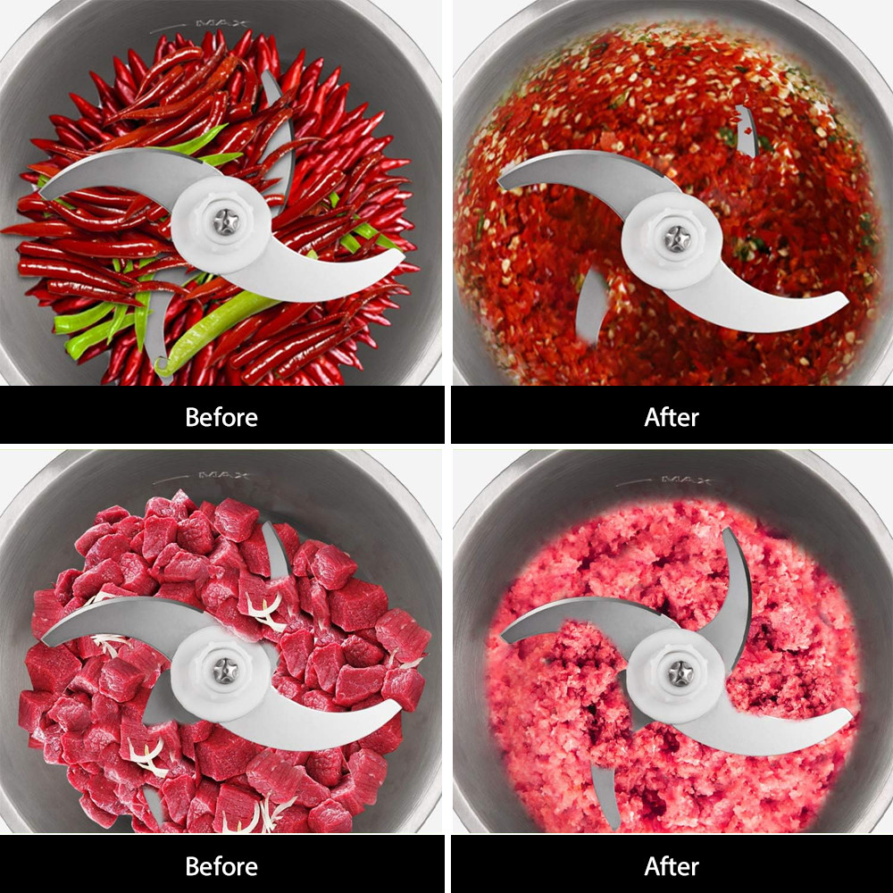 2L Electric Chopper Food Processor Multi Blender Meat Grinder Vegetable Mixer UK