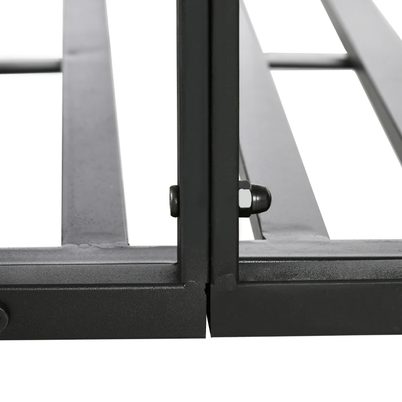 6' Metal Arch Backyard Garden Bridge, Safety Siderails, Arc Footbridge For Backyard Creek, Stream, Pond, Black