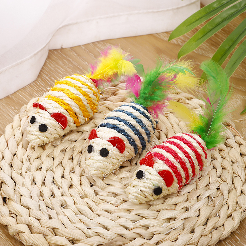 Title 7, Candy Color Sisal Stripe Maus Katzenspielzeug K...