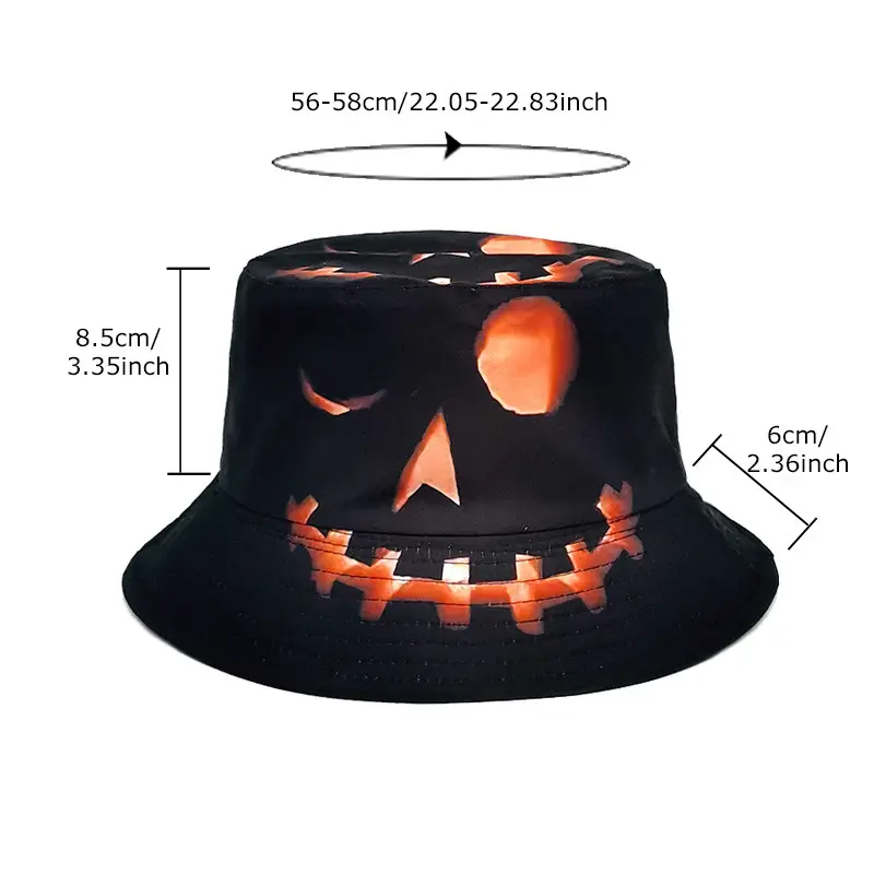 Halloween Hats Creative Cartoon Pumpkin Grimace Printed