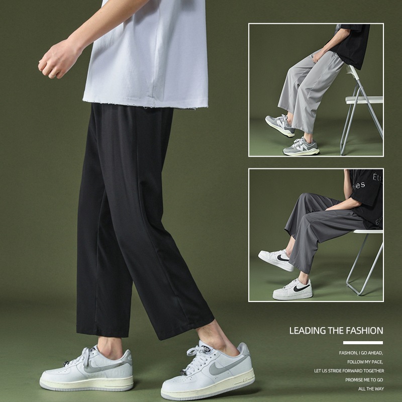 Spring And Summer Thin Cropped Wide-legged Casual Pants Men's Loose