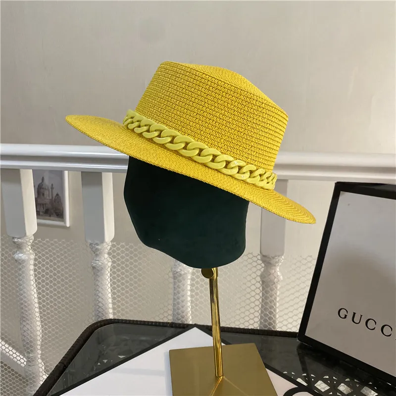 Korean Fashion Colour Chain With Top Hat - Yellow