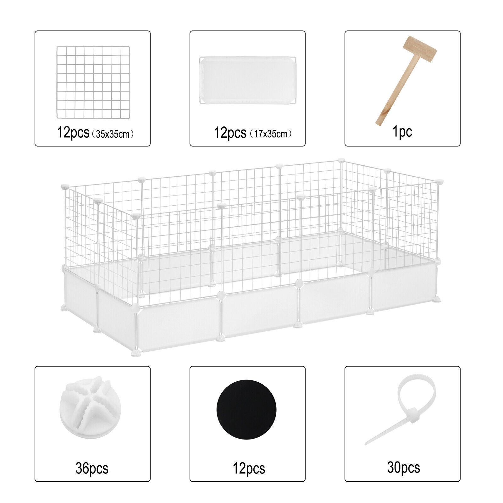 24 Panels Enclosure DIY Pet Fence Crate Cage Dog Pen Puppy Rabbit Playpen Indoor 8