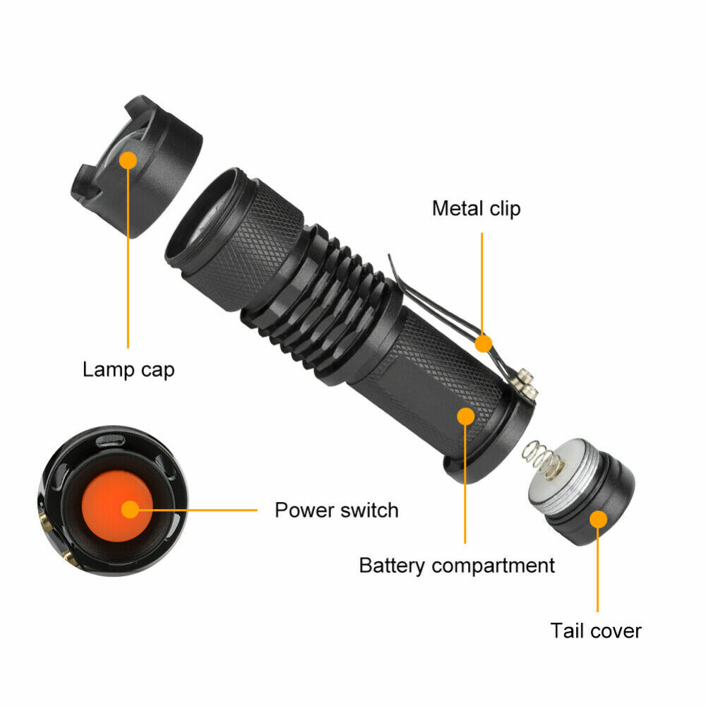 UV Flashlight LED Handheld Blacklight Ultra Violet Flashlight 395nm Mini Light Inspection Lamp Torch