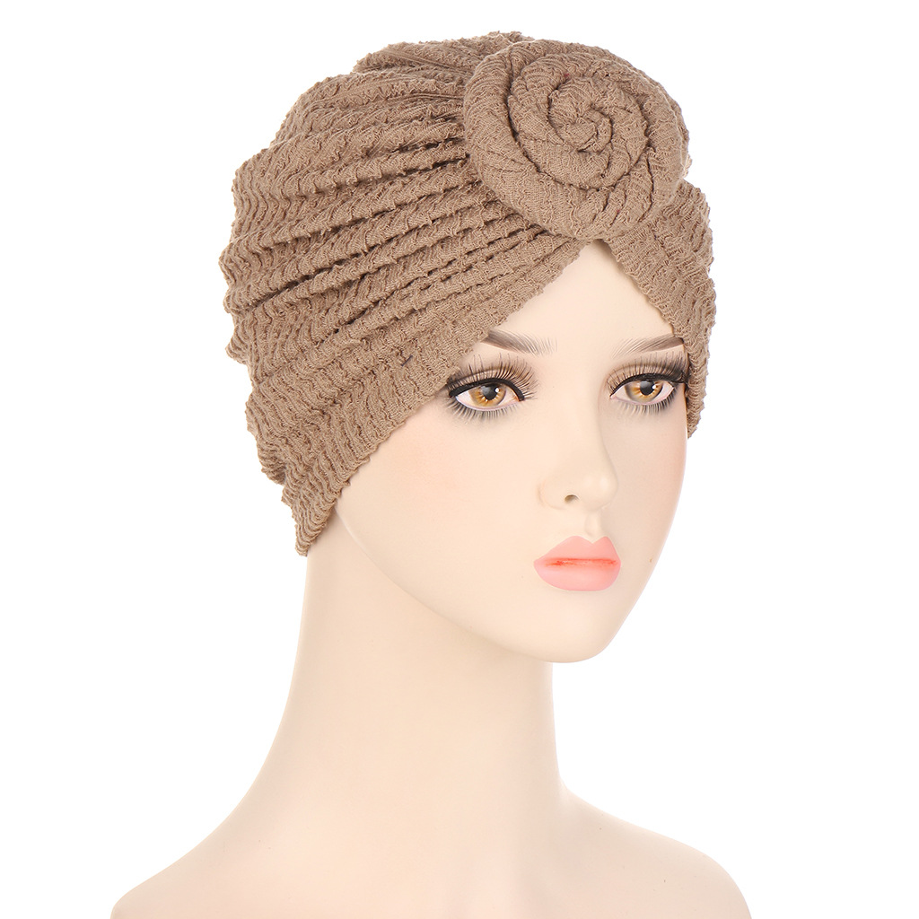Snail Crumpled Turban Hat Multicolor Fashion Khaki - Shop at LoveMi