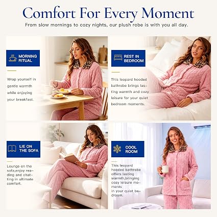 RONGTAI Leopard Button Down Pajama Set Long Sleeve Plush Fleece PJs — image 7
