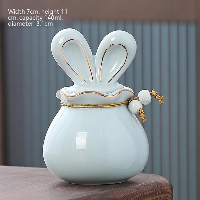 Title 7, Tea Jar Sealed Ceramic Bunny Storage Tank