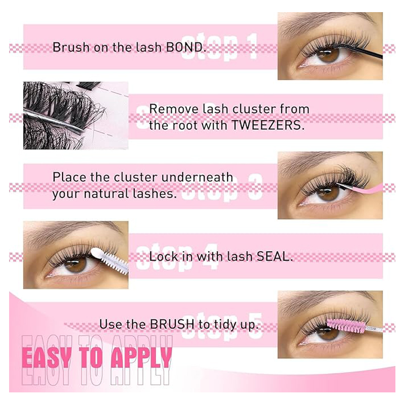 4PCS Hotmelt DIY Self-grafting Large Capacity 640 Single-cluster Thick European And American False Eyelash Book Set