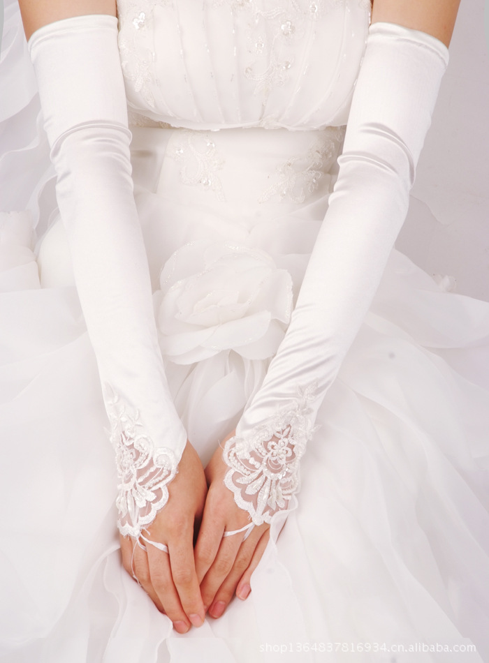 Title 1, Long Lace Bridal Gloves Fingerless