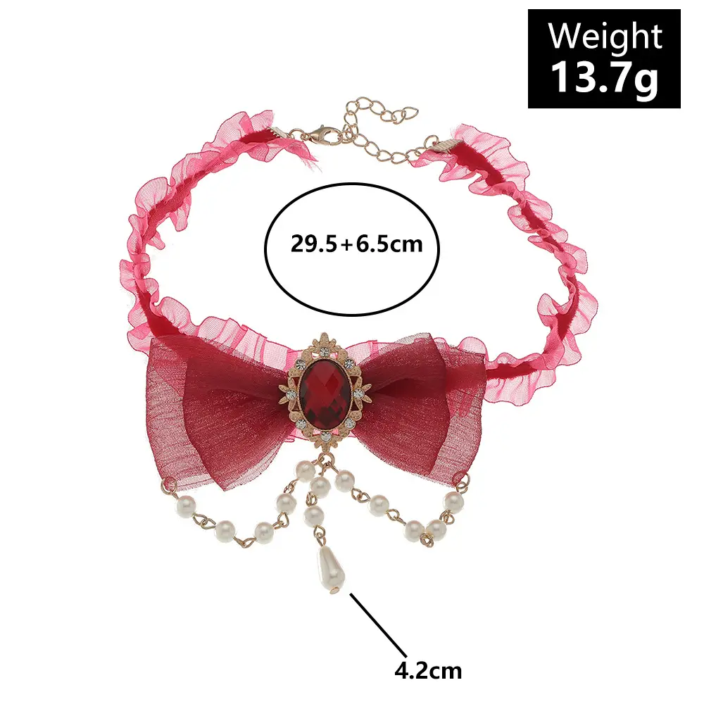 Alloy Imitation Pearl Exaggerated Neck Short Clavicle Chain