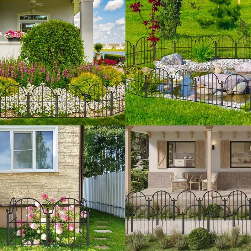 10x Panels Rustproof Metal Garden Fence Flower Bed Edge