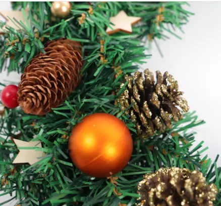 Christmas Star Light Wood Chip Pine Cone Garland