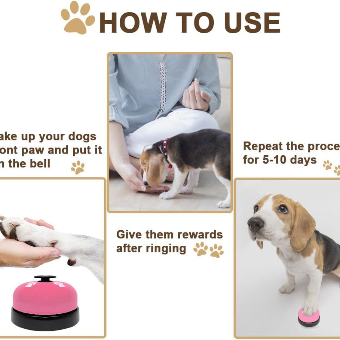 2 Pack Dog Door Bells Dog Doorbell To Go Outside Puppy Train Bell For Dogs To Ring — foto 5