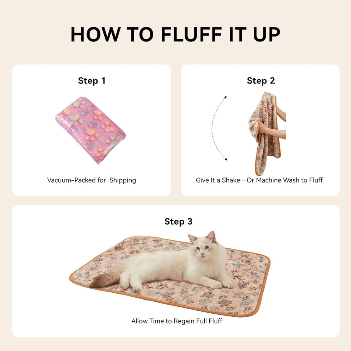 1 Pack 3 Blankets Super Soft Fluffy Premium Fleece Dog Blankets For Puppy Cat Pet Blanket Flannel Throw Warm Sleep Dog thumbnail 2