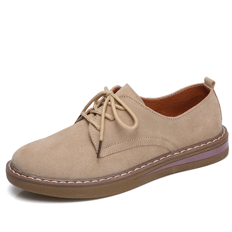 Title 3, Flat-bottomed casual shoes British small leathe...