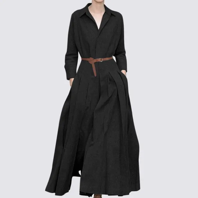 Women's Fashion Casual Solid Color Dress Black - Shop at LoveMi