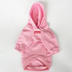 Pet Cotton Dog Clothes Hooded Sweater - Pink - View 1