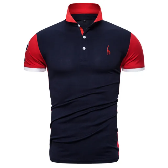 Men's Casual POLO Shirts Men's Slim Short sleeved T shirts Blueblack - Shop at LoveMi