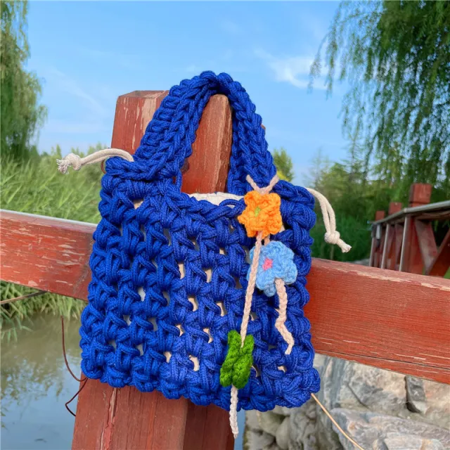 Thick Thread Cotton Rope Crocheted Hollow Handbag Women - Shop at LoveMi
