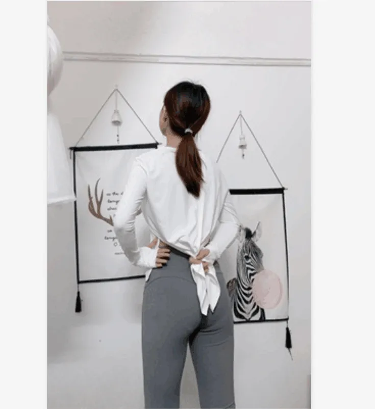 Ladies Nylon Long Sleeve Breathable T-Shirt Blouse - White