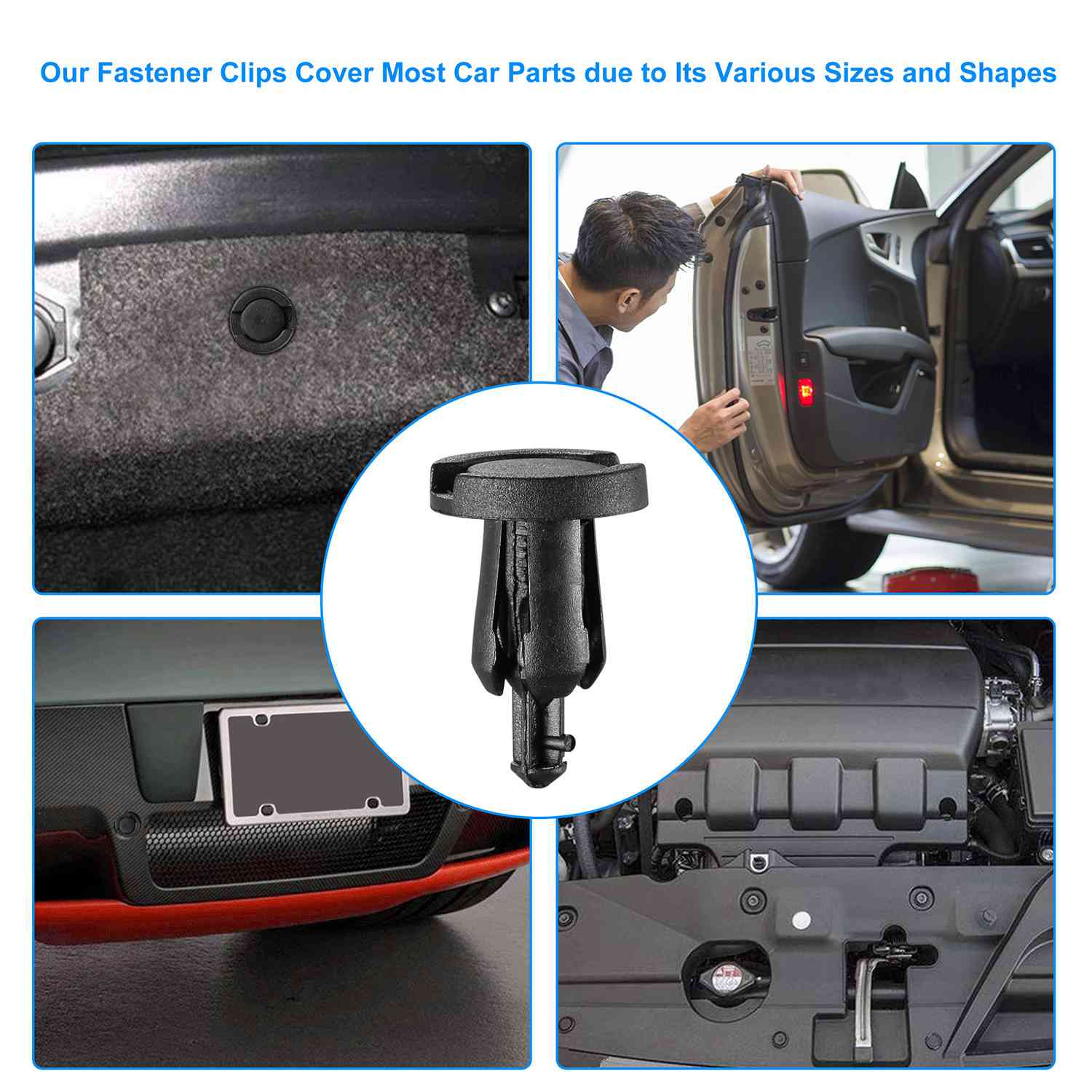 500Packs Bumper Fastener Rivets 30 Kinds Bumper Push Clips Fender Replacement Universally Fit Car Panel Skirt Shield Retainer