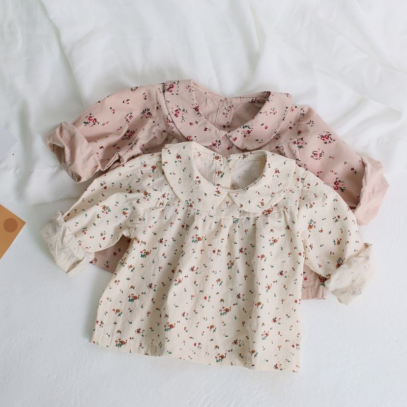 Baby Children's Clothing Doll Lapel With Floral Lining And Foreign Style Shirt