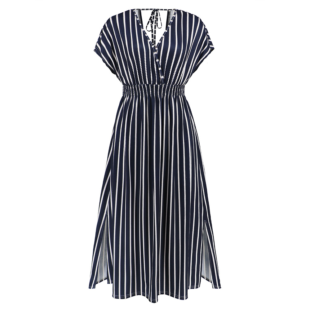 Fashionable Bat Sleeves V Neck Strap Dress Lq585Tiaowen 2Xl - Shop at LoveMi