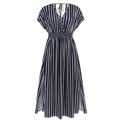 Fashionable Bat Sleeves V-Neck Strap Dress - Lq585Tiaowen-2Xl - View 1