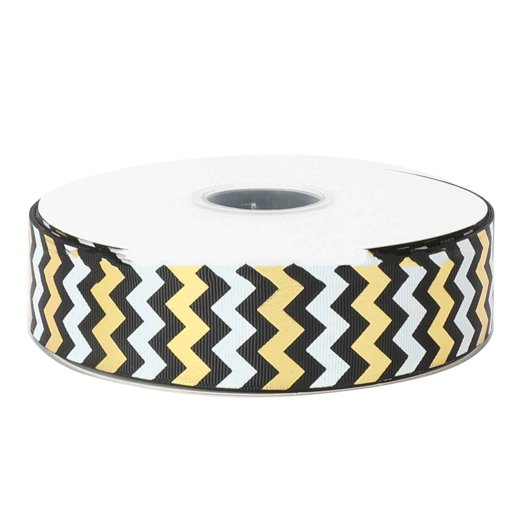 Title 6, 38MM Printing Ink Gilding Stripe Pattern Ribbon