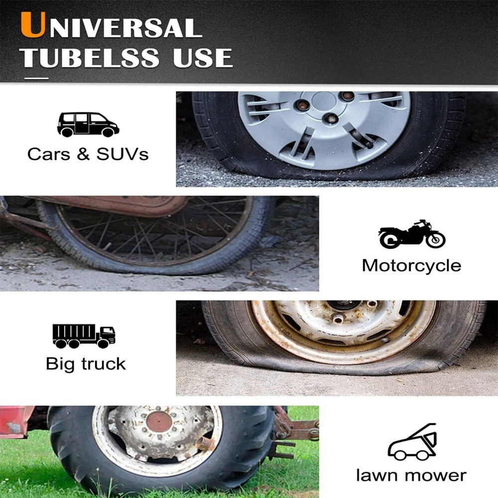 68Pcs Heavy Duty Tyre Puncture Repair Kit Tool Tubeless Car Plug Strips Set — image 6
