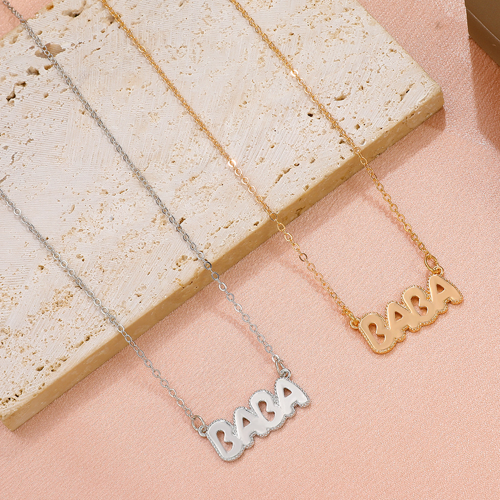 Creative BABA Alphabet Necklace Personality Simple