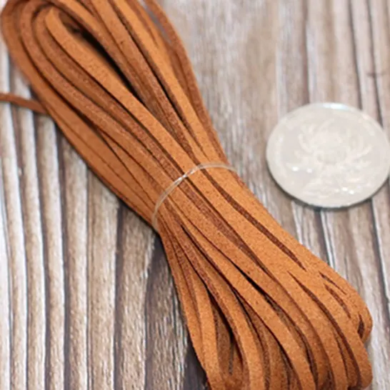 3MM DIY Bracelet Necklace Suede Rope 3Mm Yellow Coffee - Shop at LoveMi