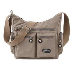Women Shoulder Bags Multiple Pockets Waterproof Crossbody Bags - Apricot - View 1