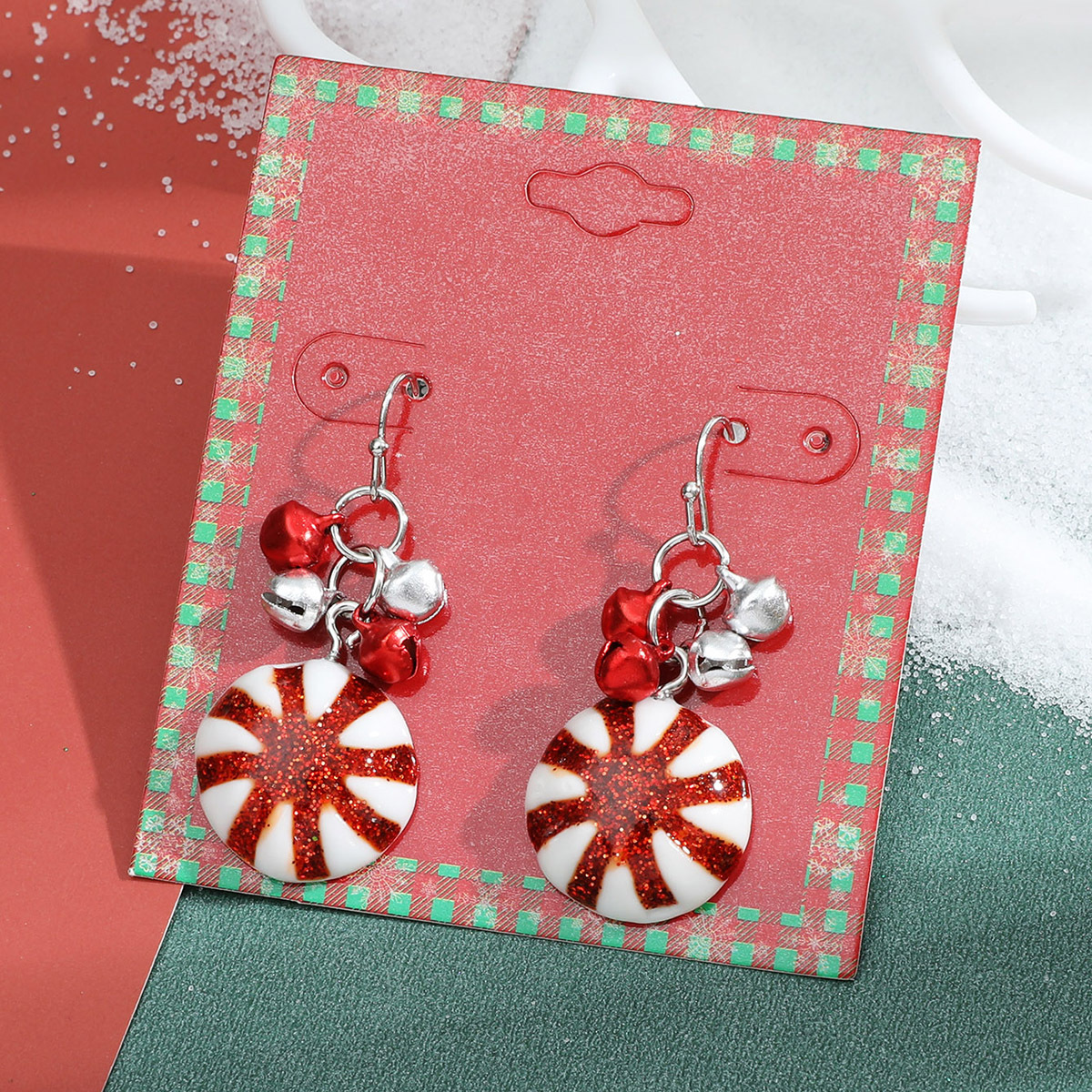 Cartoon Cute Dripping Oil Simulation Snowflake Elk Earrings