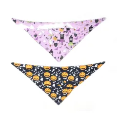 Halloween Double-sided Saliva Towel Pet Accessories - Witch Or Pumpkin - View 1